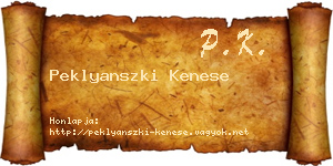 Peklyanszki Kenese névjegykártya